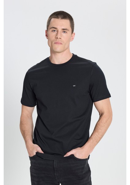 Regular Fit Normal Kesim Bisiklet Yaka %100 Pamuk Yeşil Tişört