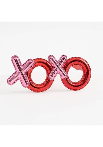 Kırmızı Renk Xoxo Yazılı Parti Gözlüğü 17X7 cm