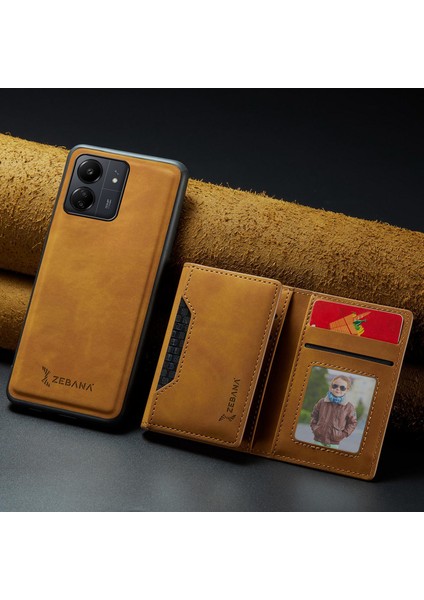 Xiaomi Poco C65 Uyumlu Kılıf 2in1 Elite Class Cüzdanlı Deri Kılıf Kahverengi