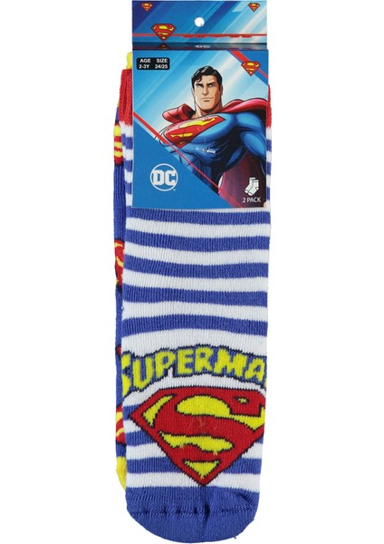 Süperman Erkek Çocuk 2'li Çorap 22 Yaş Sarı modelleri