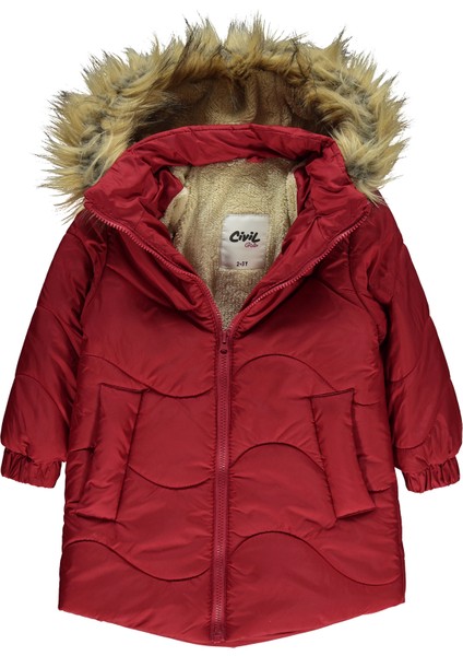 Kız Çocuk Kapüşonlu Mont 2-5 Yaş Narçiçeği modelleri