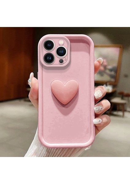 iPhone 16 Pro Max Uyumlu Kılıf Amour Silikon Kılıf Pembe