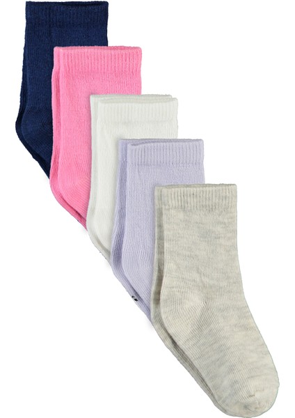 Kız Bebek 5'li Çorap 0-24 Ay Beyaz