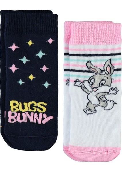 Kız Bebek Çorap 0-24 Ay Beyaz-Pembe