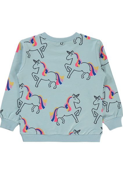 Kız Çocuk Sweatshirt 2-5 Yaş Buzul Mavi fiyatları