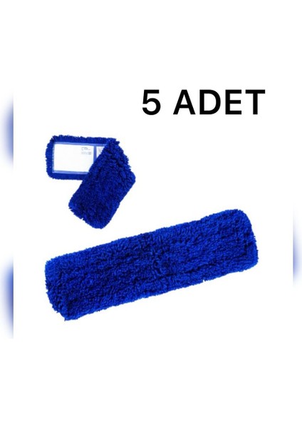 60 Cm Orlon Mop Bezi Yedek Mavi 5'li Paket, Yer Toz ve Paspası için uygun