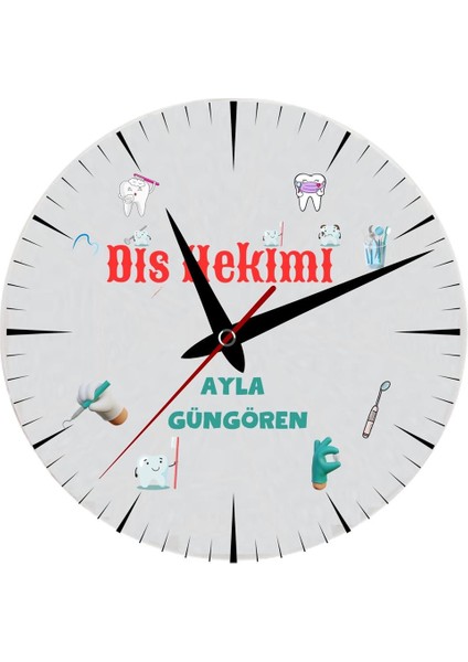 Diş Hekimine Hediye Duvar Saati Cam Duvar Saati MM2932-16 modelleri