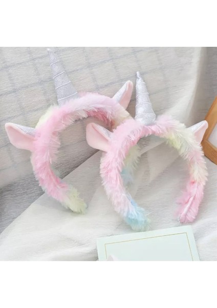 Renkli Peluş Unicorn Taç