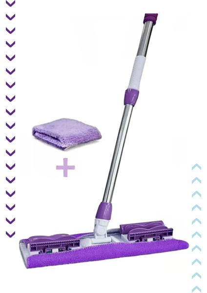 Mandallı Kıskaçlı Mikrofiber Mop Set Yer Mop,fayans Duvar Yüzey Temizlik Mop Set (1 Adet Yedek Bez
