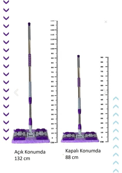 Mandallı Kıskaçlı Mikrofiber Mop Set Yer Mop,fayans Duvar Yüzey Temizlik Mop Set (1 Adet Yedek Bez