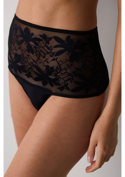 Adore Yüksek Bel Siyah Slip Külot