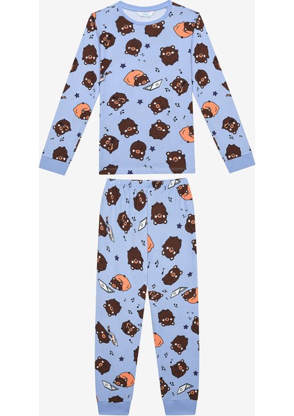 Erkek Çocuk Bear Termal Çok Renkli Pijama Takımı