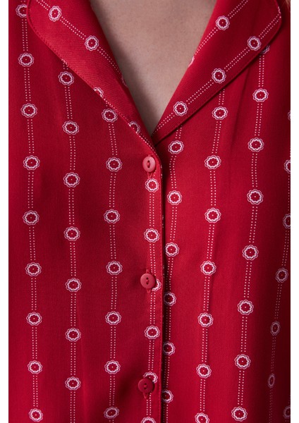 Bloom Kırmızı Gömlek Pantolon Pijama Takımı fırsatları