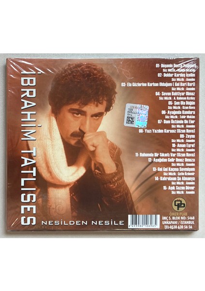 Ibrahim Tatlıses Doldur Kardaş Içelim Nesilden Nesile CD (Jelatininde Sıfır Orjnal Dönem Baskı Cd)