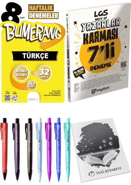 8. Sınıf Lgs Bumerang 32 Haftalık Türkçe Denemeleri - 8. Sınıf Lgs Best Of 7'li Yazarlar Karması 44 Dev Yazar