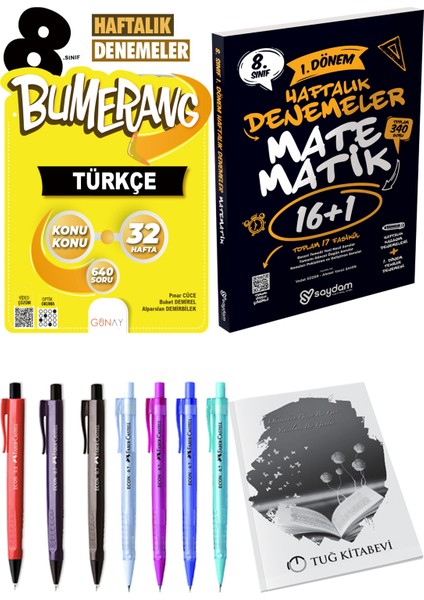 8. Sınıf Lgs Bumerang 32 Haftalık Türkçe Denemeleri - 8. Sınıf Lgs Matematik 1. Dönem Haftalık Denemeler 16+1