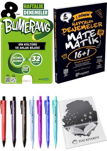 8. Sınıf Lgs Bumerang 32 Haftalık Din Kültürü ve Ahlak Bilgisi Denemeleri - 8. Sınıf Lgs Matematik 1. Dönem Haftalık Denemeler 16+1