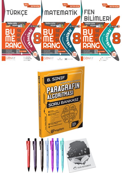 8. Sınıf Lgs Bumerang Etkinlikli Türkçe Matematik Fen Bilimleri - 8. Sınıf Lgs Paragrafın Algoritması Soru Bankası
