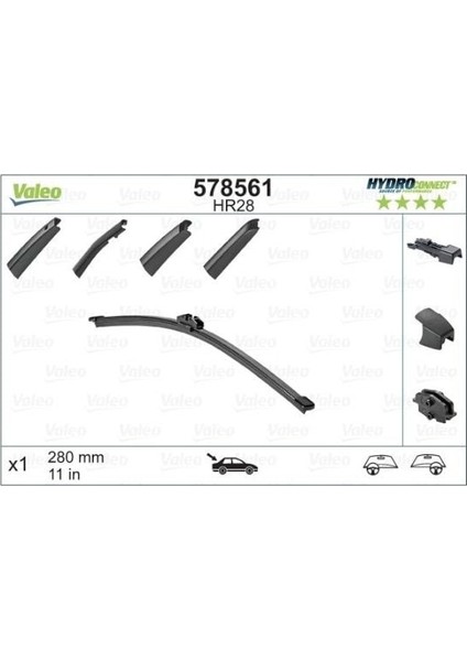 Silecek Süpürgesi Arka Muz Tipi Hydroconnect Land Rover Defender L663 2019- (280MM)