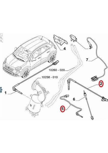 Sıcaklık Sensörü Egzoz Gazı DOBLO-TİPO-500X Combo Renegade Giulietta 2012-