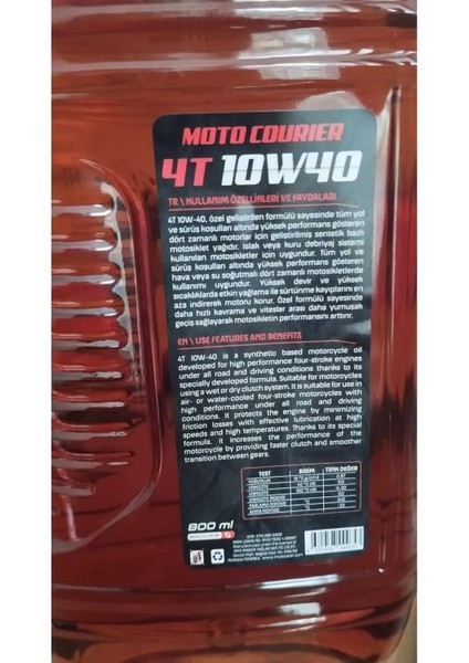 Ccp Moto Courier 10W40 Motor Yağı 800 Ml (2 Adet)