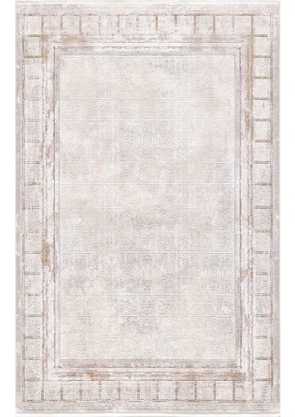 Couture 00929a Krem Bej Çerçeveli Ipek Halı
