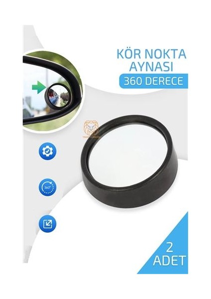 Araç Kör Nokta Aynası Dönerli 360 D 2 Adet