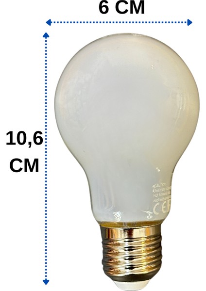 8W 2700K (Sarı Işık) E27 Duylu LED Cam Ampul