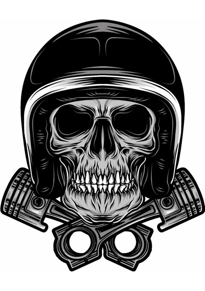 Kasklı Kurukafa Araba Oto Motosiklet Sticker 00487 fiyatları