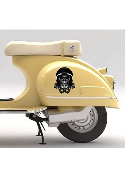 Papyon Ve Şapkalı Kurukafa Araba Oto Motosiklet Karavan Sticker 00489 fiyatları