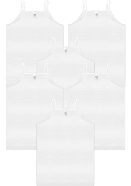 Kız Çocuk Kalp Motifli Ip Askılı %100 Pamuk Beyaz Atlet 6'lı Paket fiyatları