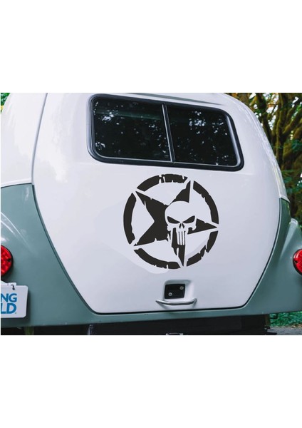 Punisher Kurukafa Askeri Yıldız Araba Oto Motosiklet Karavan Sticker 00473 modelleri