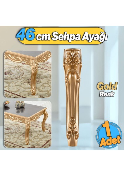 Erva Plastik Sehpa Ayağı 46 cm Gold Altın Orta Ayak Zigon Sehpa Mobilya Masa Ayakları Altın 1 Adet