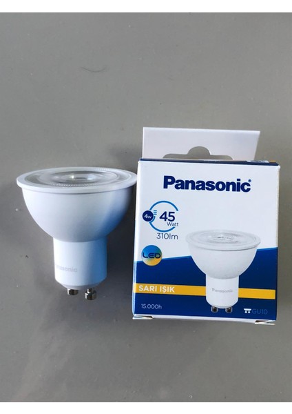 10 Adet Panasonic Gu 10 LED Spot 4W=45W 310 Lümen 3000 Kelvin Sarı 15.000 Saat