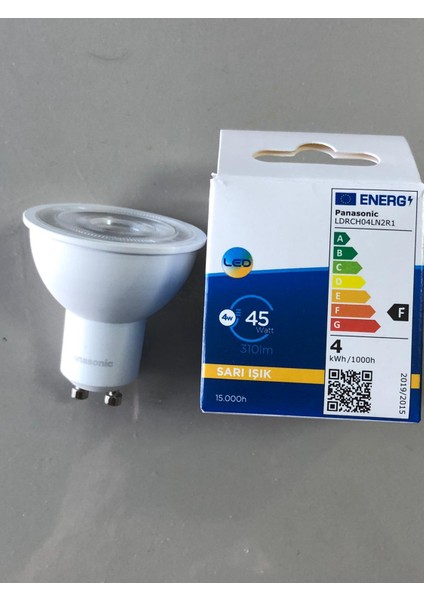 10 Adet Panasonic Gu 10 LED Spot 4W=45W 310 Lümen 3000 Kelvin Sarı 15.000 Saat