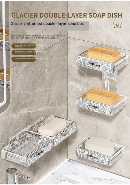 Sabunluk Duvara Monte Yumruksuz Çift Katmanlı Çamaşır Sabunu Ev Sabunluk (Yurt Dışından) modelleri