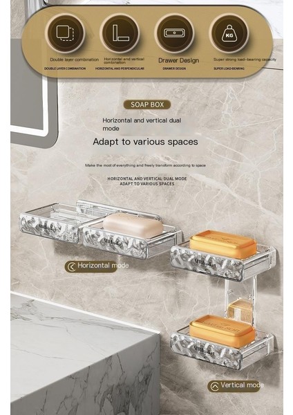 Sabunluk Duvara Monte Yumruksuz Çift Katmanlı Çamaşır Sabunu Ev Sabunluk (Yurt Dışından) fırsatları