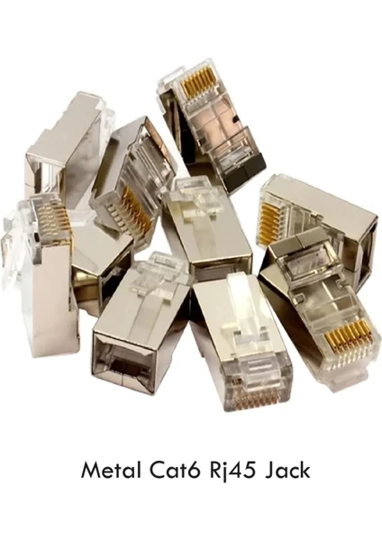 50 Adet Metal RJ45 Cat6 Ftp Jack Soket Network Ucu Konnektör