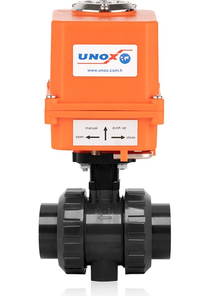 Ø50 220V DC Elektrik Aktüatörlü U-Pvc Küresel Vana Asit İçin