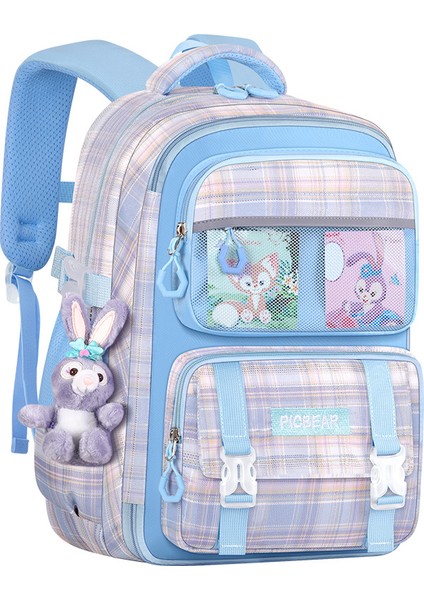 1, 3 ve 6. Sınıflar Için Buzdolabı Tarzı Büyük Kapasiteli Çocuk Sırt Çantası Ekose Yeni Ilkokul Çantası (Yurt Dışından)