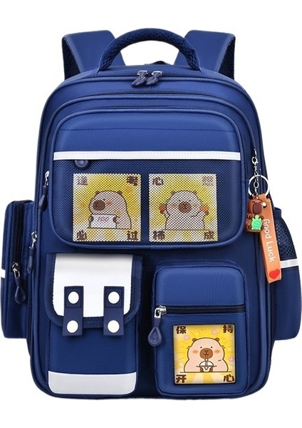 Kapibala Okul Çantası Kızlar Sevimli Kapibara Sırt Çantası Ilkokul Öğrencileri Büyük Kapasiteli Kir Tutmaz Sırt (Yurt Dışından)