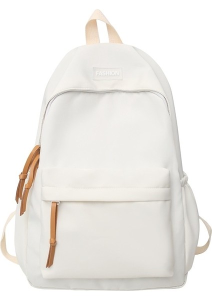Rahat Büyük Kapasiteli Sırt Çantası Ins Tarzı Moda Kore Versiyonu Düz Renk Basit Üniversite Öğrenci Çantası Seyahat Sırt Çantası (Yurt Dışından)