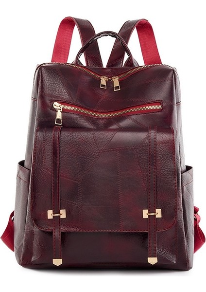 Sırt Çantası Modası Avrupa ve Amerikan Retro Pu (Yurt Dışından)