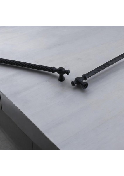 Burma Siyah Metal Kulp 160 mm - 16 cm Mobilya Çekmece Mutfak Dolabı Dolap Kulpları Kulbu Kulpu Siyah