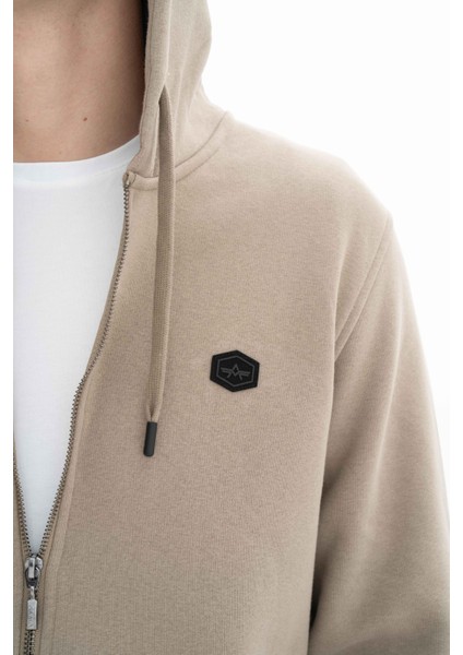 Erkek Regular Fit 3 İplik Şardonlu Tam Fermuar Kapüşonlu Cepli Sweatshirt K26324649801
