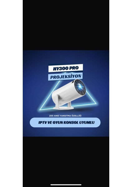 HY300 Pro Smart Iptv ve Oyun Konsol Uyumlu Projeksiyon Cihazı Dizi Film Sinema Yansıtma Projektör