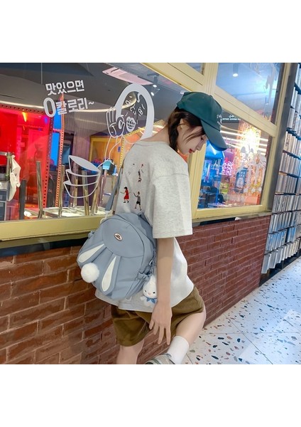 Kızın Sırt Çantası Çok Yönlü Crossbody Çanta Yumuşak Kız Öğrenci Büyük Kapasiteli Çanta (Yurt Dışından)