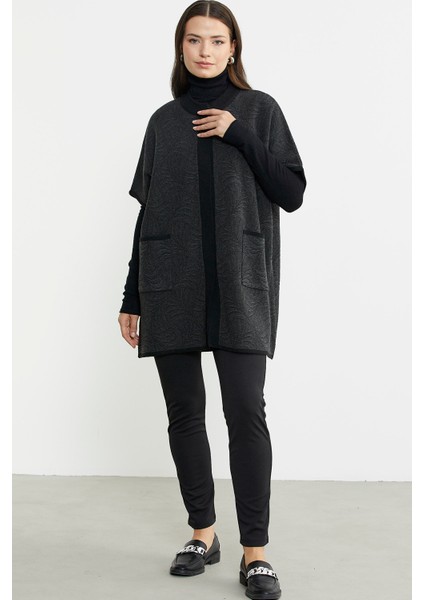 Yarasa Kısa Kol Yünlü Triko Ceket - Siyah modelleri