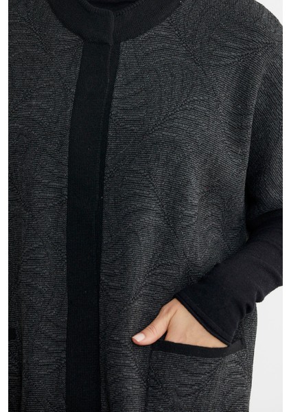 Yarasa Kısa Kol Yünlü Triko Ceket - Siyah indirimleri