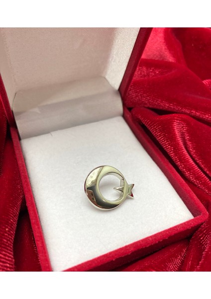 Yaka Rozeti Ayyıldız Gümüş Renk